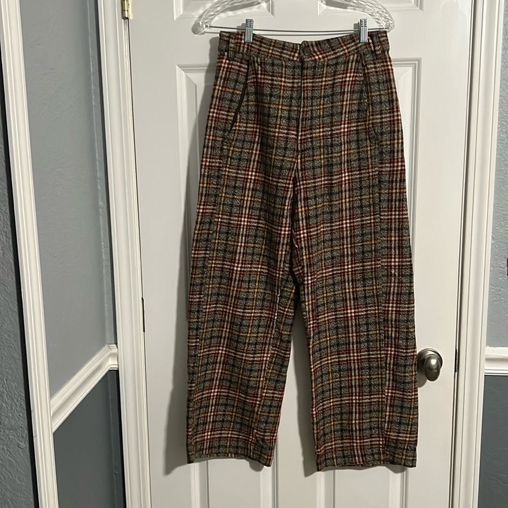 Free People plaid pants, size 8, brown